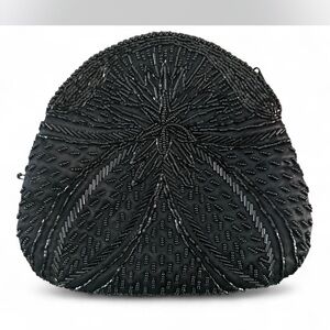Chic Black Beaded Evening Clutch